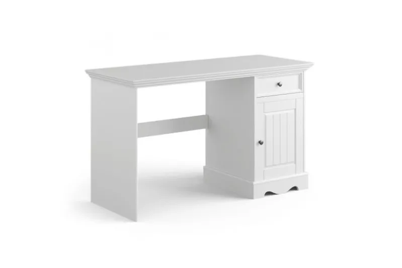 Scrittoio shabby chic in pino massello bianco
