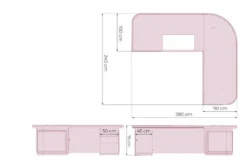 Scrivania angolare classica 280 cm PRESTIGE B810