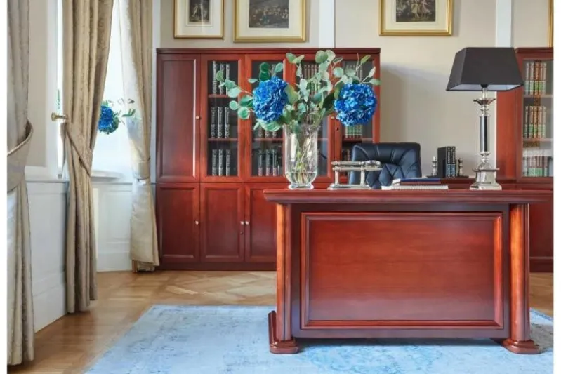 Scrivania da studio classica in legno PRESTIGE B620 1,3 Metri