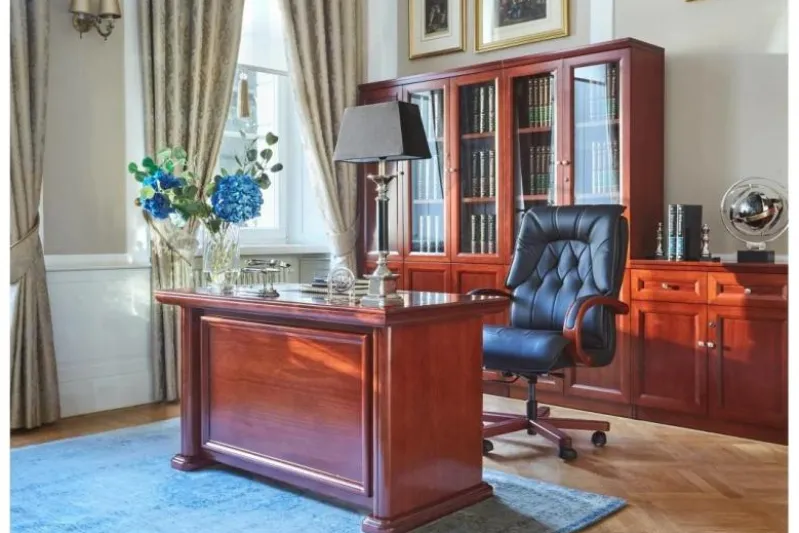 Scrivania da studio classica in legno PRESTIGE B620 1,3 Metri