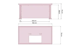 Scrivania da studio classica in legno PRESTIGE B620 1,3 Metri