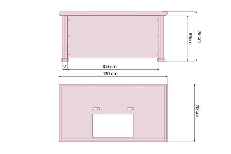 Scrivania da studio classica in legno PRESTIGE B620 1,3 Metri
