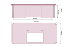 Scrivania direzionale classica da ufficio PRESTIGE B710 2,2 Metri