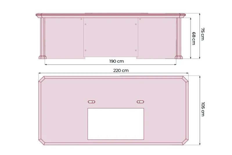 Scrivania direzionale classica da ufficio PRESTIGE B710 2,2 Metri