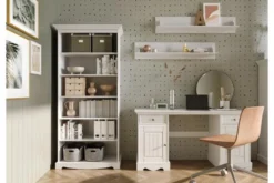 Scrivania shabby chic bianca in pino massello