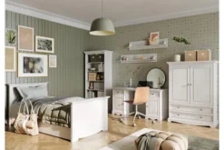 Scrivania shabby chic bianca in pino massello