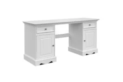 Scrivania shabby chic bianca in pino massello