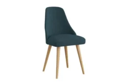 Sedia blu scuro imbottita gambe massello di faggio BRESSO