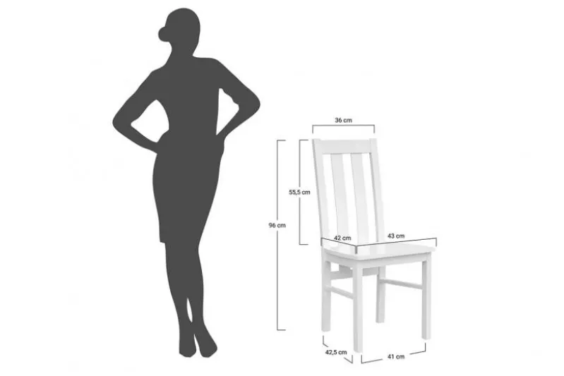 Sedia con schienale alto faggio massello bianco shabby chic