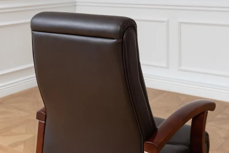 Sedia da conferenza Comforte in pelle Marrone