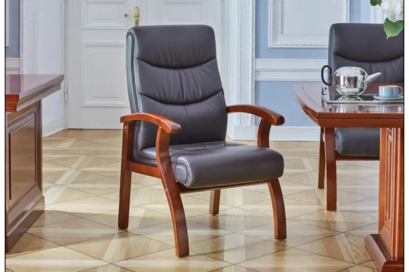 Sedia da conferenza Comforte in pelle Marrone