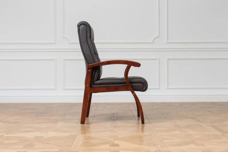 Sedia da conferenza Comforte in pelle Marrone