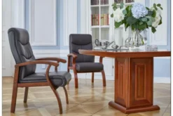 Sedia da conferenza Comforte in pelle Marrone