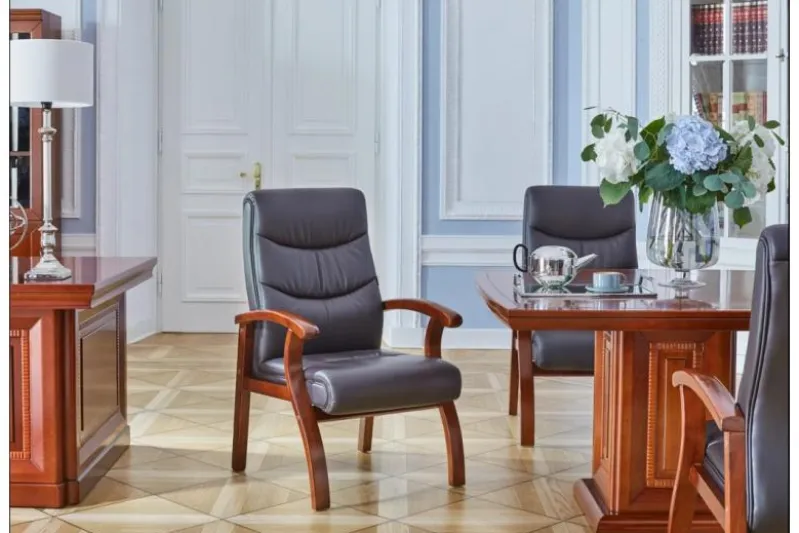 Sedia da conferenza Comforte in pelle Marrone