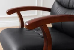 Sedia da conferenza Comforte in pelle Nero
