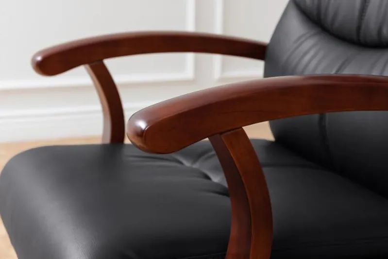 Sedia da conferenza Comforte in pelle Nero