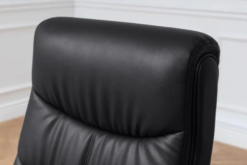 Sedia da conferenza Comforte in pelle Nero