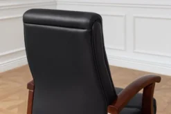 Sedia da conferenza Comforte in pelle Nero