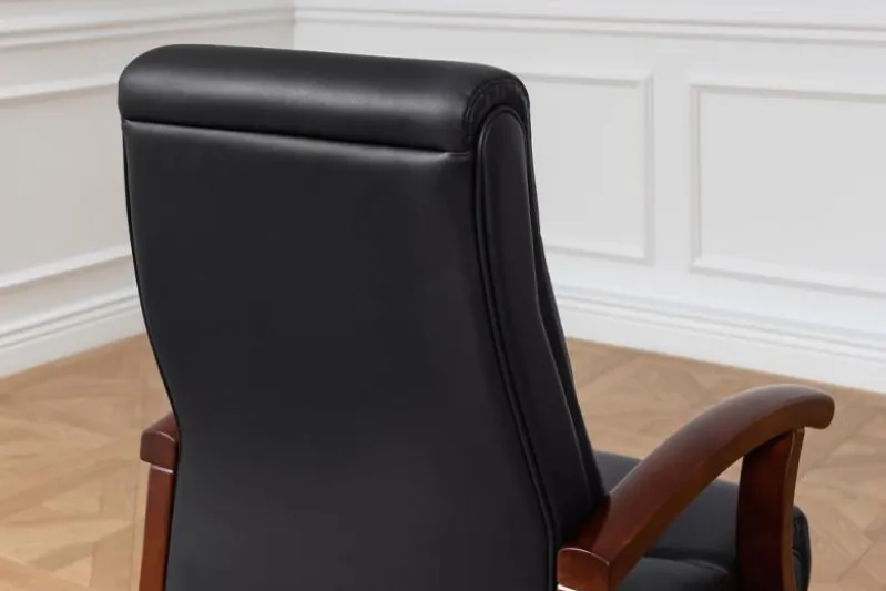 Sedia da conferenza Comforte in pelle Nero