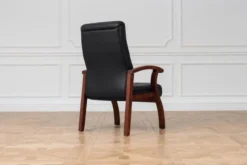 Sedia da conferenza Comforte in pelle Nero