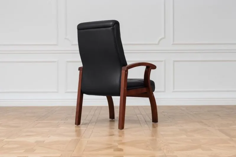 Sedia da conferenza Comforte in pelle Nero
