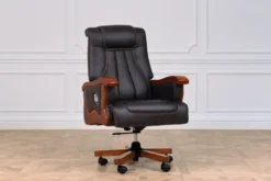 Sedia direzionale ufficio pelle nera Prestige