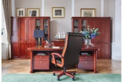 Sedia dirigenziale in vera pelle marrone Consul