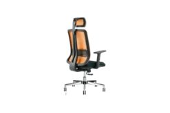 Sedia ergonomica certificata UNI EN 1335 VERTIGO con schienale arancione
