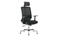 Sedia ergonomica con poggiatesta certificata nero VERTIGO