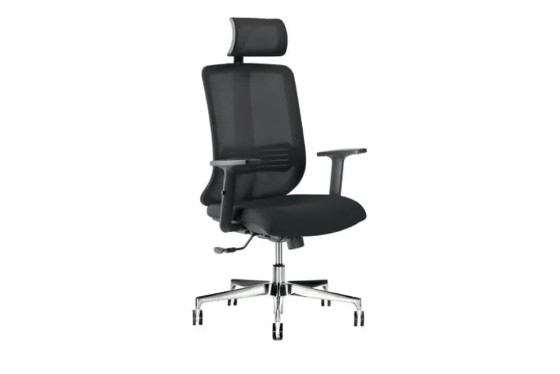 Sedia ergonomica con poggiatesta certificata nero VERTIGO