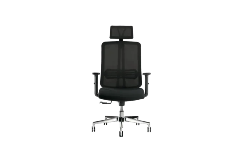 Sedia ergonomica con poggiatesta certificata nero VERTIGO