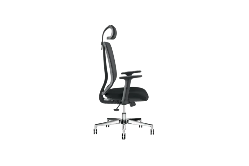 Sedia ergonomica con poggiatesta certificata nero VERTIGO
