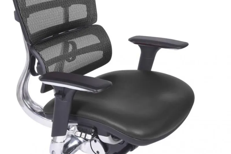 Sedia ergonomica da ufficio Ergo 800 in pelle colore Nero