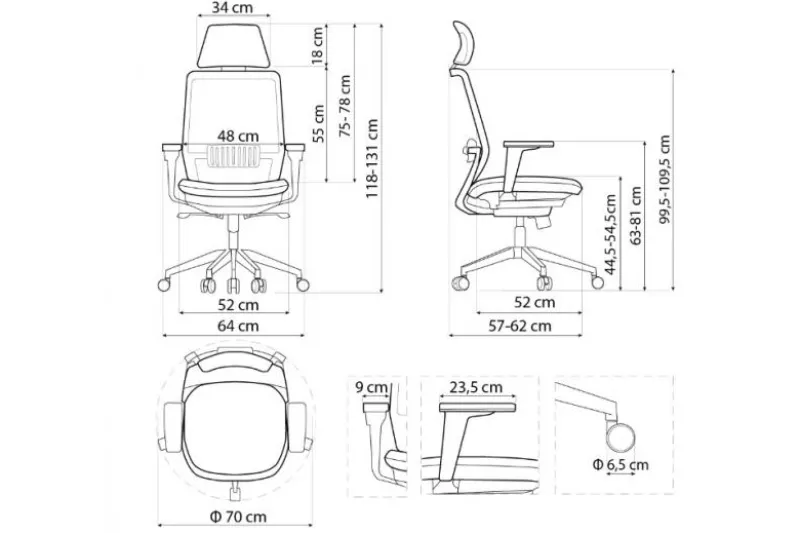 Sedia ergonomica ufficio nera SPECTRUM