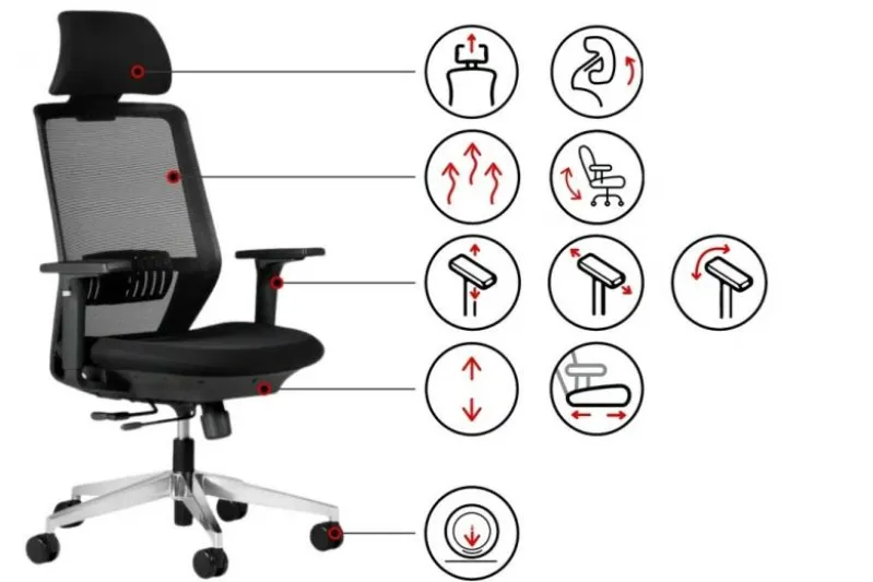 Sedia ergonomica ufficio nera SPECTRUM