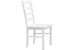 Sedia faggio massello bianco schienale con stecche orizzontali shabby chic