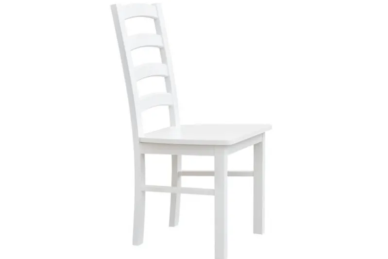 Sedia faggio massello bianco schienale con stecche orizzontali shabby chic