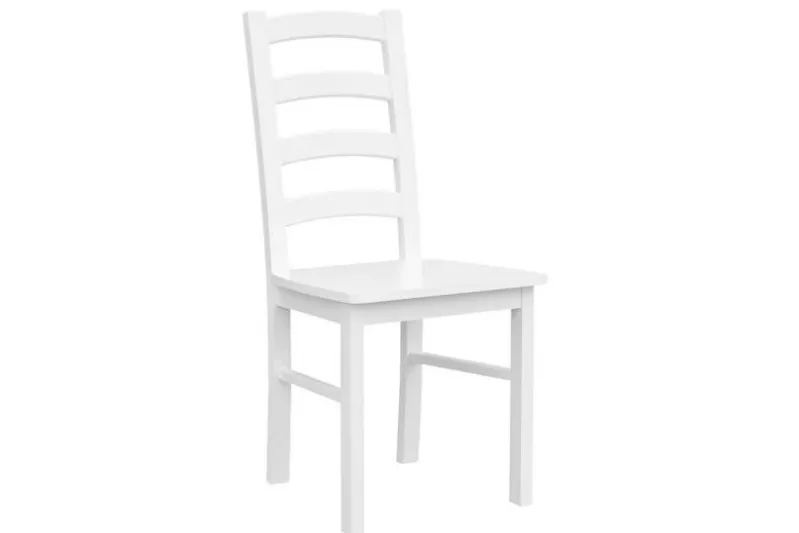 Sedia faggio massello bianco schienale con stecche orizzontali shabby chic
