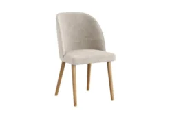 Sedia imbottita beige con gambe in faggio naturale OLBIA
