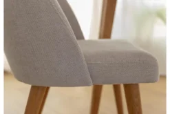 Sedia imbottita beige con gambe in faggio naturale OLBIA