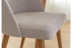 Sedia imbottita beige con gambe in faggio naturale OLBIA