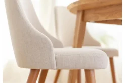 Sedia imbottita beige gambe faggio BRESSO