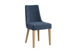 Sedia imbottita blu gambe in faggio CARINI