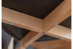 Sedia imbottita da pranzo grigia velluto e faggio FONDO