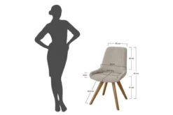 Sedia imbottita da tavolo beige BARI