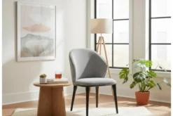 Sedia imbottita grigia design moderno SIENA