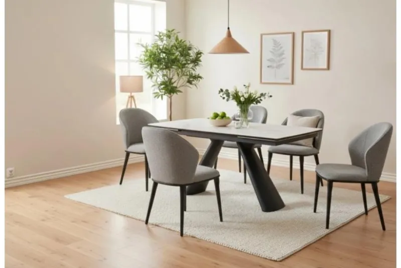 Sedia imbottita grigia design moderno SIENA