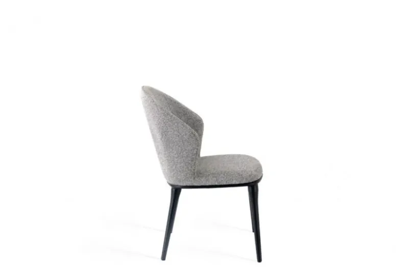 Sedia imbottita grigia design moderno SIENA