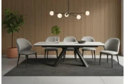 Sedia imbottita grigia design moderno SIENA
