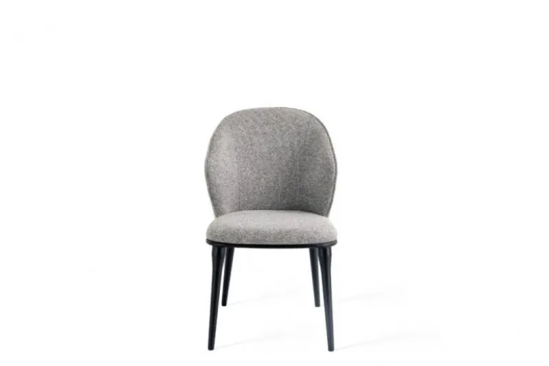 Sedia imbottita grigia design moderno SIENA
